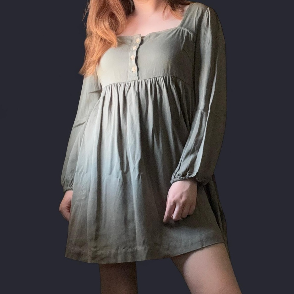 SOLD Long Sleeve Babydoll Mini Dress